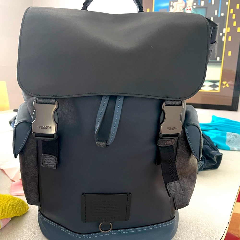 Rare Coach Rivington Backpack with Signature Canvas Blocking NWOT